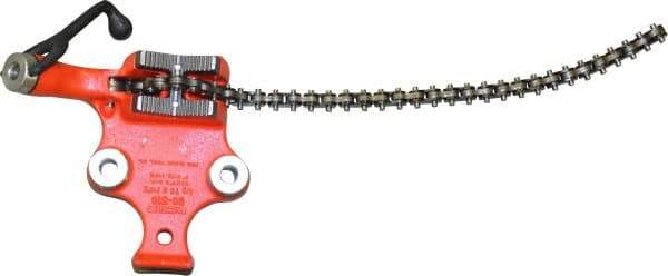 Ridgid - 1/8 to 5" Pipe Capacity, Manual Chain Vise - Bolt Down, Cast Iron, Model Number BC510 - Industrial Tool & Supply