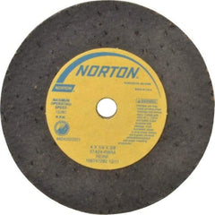 Norton - 4" Diam x 3/8" Hole x 1/4" Thick, R Hardness, 24 Grit Surface Grinding Wheel - Aluminum Oxide, Type 1, Very Coarse Grade, 15,280 Max RPM, No Recess - Industrial Tool & Supply