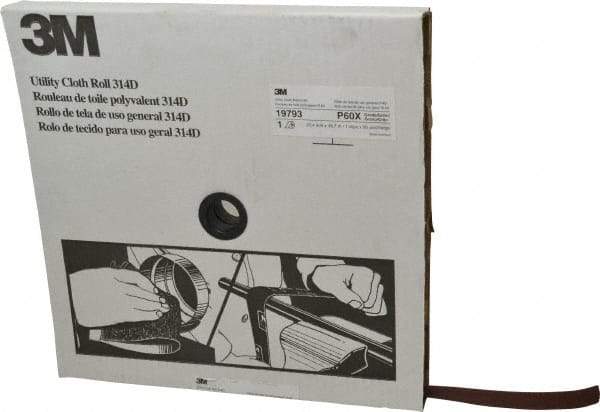 3M - 1" x 50 Yd Aluminum Oxide Cloth Roll - Medium Grade, X Weighted Backing - Industrial Tool & Supply