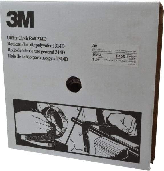 3M - 2" x 50 Yd 40 Grit Aluminum Oxide Cloth Roll - Coarse Grade, X Weighted Backing - Industrial Tool & Supply