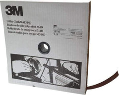 3M - 1" x 50 Yd 80 Grit Aluminum Oxide Cloth Roll - Medium Grade, J Weighted Backing - Industrial Tool & Supply