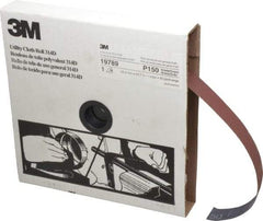3M - 1" x 50 Yd 150 Grit Aluminum Oxide Cloth Roll - Very Fine Grade, J Weighted Backing - Industrial Tool & Supply