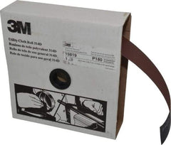 3M - 2" x 50 Yd 180 Grit Aluminum Oxide Cloth Roll - Very Fine Grade, J Weighted Backing - Industrial Tool & Supply