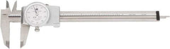 TESA Brown & Sharpe - 0" to 6" Range, 0.001" Graduation, 0.1" per Revolution, Dial Caliper - White Face, 1.5" Jaw Length - Industrial Tool & Supply