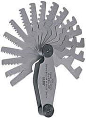 SPI - 16 Leaf, 1 to 12 TPI Range, Stainless Steel Screw Pitch Gage - 29° Thread Angle - Industrial Tool & Supply