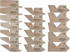 SPI - 18 Piece Stainless Steel Angle Gage Set - 6 to 90° Primary Angle - Industrial Tool & Supply