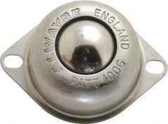 SKF - Oval, Stainless Steel Ball Transfer - 30.5mm Mount Height, 120 Lb. Capacity - Industrial Tool & Supply