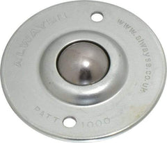 SKF - Round, Carbon Steel Ball Transfer - 14.2mm Mount Height, 120 Lb. Capacity - Industrial Tool & Supply