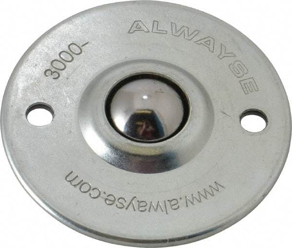 SKF - Round, Carbon Steel Ball Transfer - 10mm Mount Height, 55 Lb. Capacity - Industrial Tool & Supply