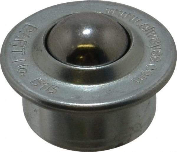 SKF - Round, Carbon Steel Ball Transfer - 9.5mm Mount Height, 100 Lb. Capacity - Industrial Tool & Supply