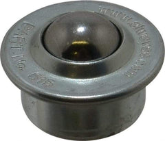 SKF - Round, Carbon Steel Ball Transfer - 9.5mm Mount Height, 100 Lb. Capacity - Industrial Tool & Supply