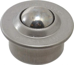SKF - Round, Stainless Steel Ball Transfer - 9.5mm Mount Height, 77 Lb. Capacity - Industrial Tool & Supply