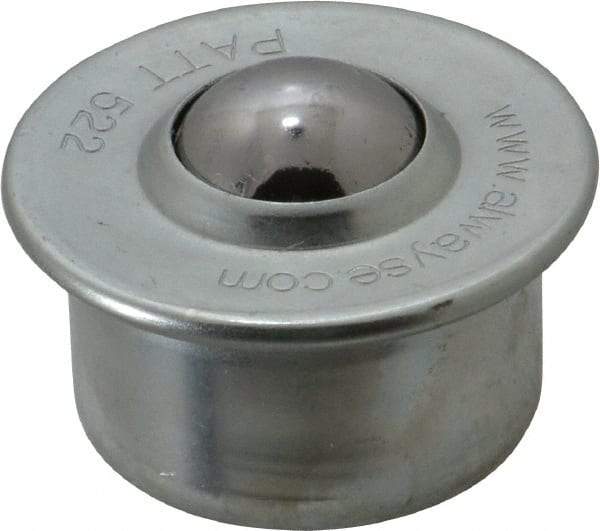 SKF - Round, Carbon Steel Ball Transfer - 9.8mm Mount Height, 265 Lb. Capacity - Industrial Tool & Supply