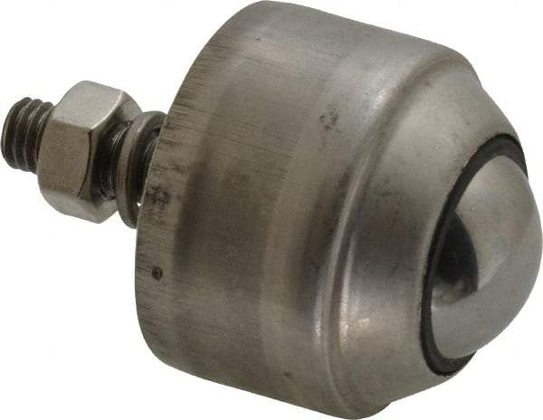 SKF - Round, Stainless Steel Ball Transfer - 35.8mm Mount Height, 110 Lb. Capacity - Industrial Tool & Supply