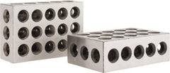 Value Collection - 0.0003 Squareness Per Inch, Hardened Steel, 1-2-3 Block with 23 Hole Setup Block - 0.0001 to 0.0007 Inch Overall Tolerance, 3/8 - 16 Inch Tapped Hole Size, 56-60 HRC Hardness, Sold As Matched Pair - Industrial Tool & Supply