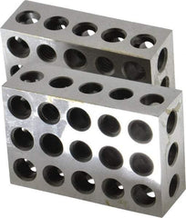 Suburban Tool - 0.0001 Squareness Per Inch, Hardened Steel, 1-2-3 Block with 23 Hole Setup Block - 3/8 - 16 Inch Tapped Hole Size, Sold As Matched Pair - Industrial Tool & Supply