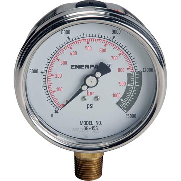 Enerpac - Hydraulic Pressure Gages & Adapters Type: Dry Gauge Pressure Rating: 15000 - Industrial Tool & Supply