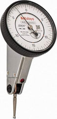 Mitutoyo - 0.06 Inch Range, 0.0005 Inch Dial Graduation, Horizontal Dial Test Indicator - 1.5748 Inch White Dial, 0-15-0 Dial Reading, Accurate to 0.0005 Inch - Industrial Tool & Supply