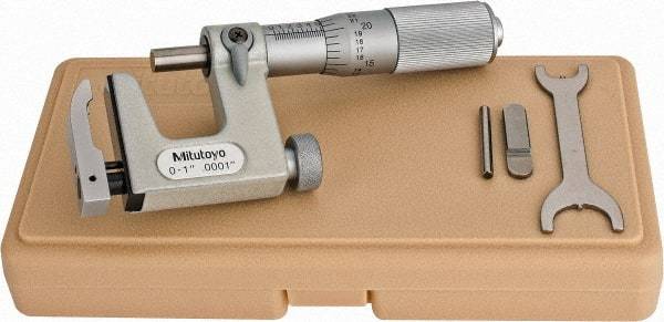 Mitutoyo - 0 to 1 Inch, Carbide Face, Mechanical Multi Anvil Micrometer - 0.0001 Inch Graduation, 0.0002 Inch Accuracy - Industrial Tool & Supply