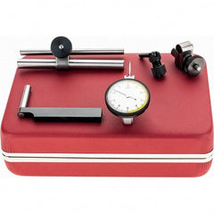 Starrett - 5 Piece, 0" to 0.01" Measuring Range, 1-3/8" Dial Diam, 0-5-0 Dial Reading, Red Dial Test Indicator Kit - 13/16" Contact Point Length, 1.98mm Ball Diam, 0.0001" Dial Graduation - Industrial Tool & Supply