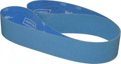 Norton - 2-1/2" Wide x 60" OAL, 100 Grit, Zirconia Alumina Abrasive Belt - Zirconia Alumina, Fine, Coated, X Weighted Cloth Backing, Series R823 - Industrial Tool & Supply