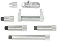 Fowler - 1 to 2", Friction Thimble, Mechanical, Satin Chrome Finish, Interchangeable Rod Micrometer - 0.001 Inch Graduation, Accurate Up to 0.0007 Inch, Includes Case - Industrial Tool & Supply