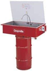 Graymills - Drum Mount Solvent-Based Parts Washer - 20 Gal Max Operating Capacity, Steel Tank, 67-1/8" High x 36" Long x 20" Wide, 115 Input Volts - Industrial Tool & Supply