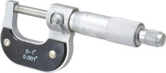Value Collection - 0 to 1" Range, 0.001" Graduation, Mechanical Outside Micrometer - Ratchet Stop Thimble - Industrial Tool & Supply