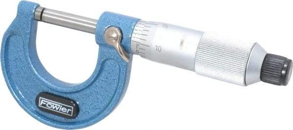 Fowler - 0 to 1" Range, 0.0001" Graduation, Mechanical Outside Micrometer - Friction Thimble, Accurate to 0.0001" - Industrial Tool & Supply