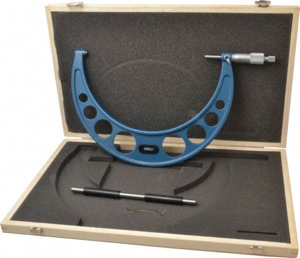 Fowler - 8 to 9" Range, 0.0001" Graduation, Mechanical Outside Micrometer - Ratchet Stop Thimble, Accurate to 0.0003" - Industrial Tool & Supply
