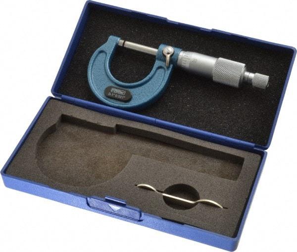 Fowler - 0 to 1" Range, 0.001" Graduation, Mechanical Outside Micrometer - Ratchet Stop Thimble, Accurate to 0.0001" - Industrial Tool & Supply