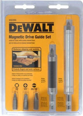DeWALT - 7 Piece, Magnetic Drive Guide Set - #2, 1/4" Hex Drive, Phillips, Square, Slotted Point - Industrial Tool & Supply