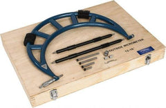 Fowler - Mechanical, 12 to 16 Inch Range, Carbide Face Interchangeable Anvil Micrometer - Ratchet Stop Thimble, 0.001 Inch Graduation, Includes Case and Standards - Industrial Tool & Supply