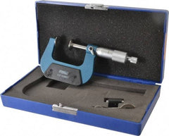 Fowler - 1 to 2 Inch, 0.001 Inch Graduation, Ratchet Stop Thimble, Mechanical Disc Micrometer - 0.00016 Inch Accuracy, 0.787 Inch Disc, 0.256 Inch Spindle - Industrial Tool & Supply