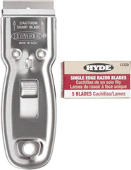 Hyde Tools - Stiff Carbon Steel 1-Edge Scraper Set - 1-1/2" Blade Width - Industrial Tool & Supply