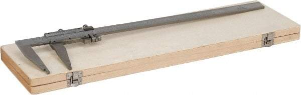 Value Collection - 0 to 18" Stainless Steel Vernier Caliper - 0.02mm Graduation, 4" Jaw Depth, 0.002" Accuracy, Includes Inside Diameter, Outside Diameter - Industrial Tool & Supply