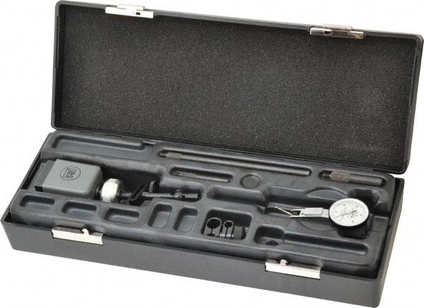 TESA Brown & Sharpe - 0.0005" Graduation, 0.03" Max Meas, 0-15-0 Dial Reading, Dial Indicator & Base Kit - 1-1/4" Base Length x 1-1/4" Base Width x 1-3/4" Base Height, 1" Dial Diam - Industrial Tool & Supply