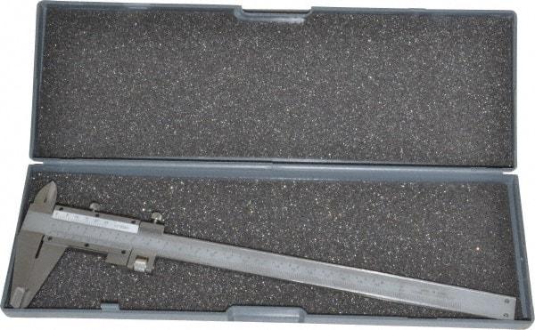 Value Collection - 0 to 8" Stainless Steel Vernier Caliper - 0.02mm Graduation, 1.9685" Jaw Depth, 0.0012" Accuracy, Includes Depth, Inside Diameter, Outside Diameter, Step - Industrial Tool & Supply