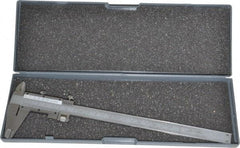 Value Collection - 0 to 8" Stainless Steel Vernier Caliper - 0.02mm Graduation, 1.9685" Jaw Depth, 0.0012" Accuracy, Includes Depth, Inside Diameter, Outside Diameter, Step - Industrial Tool & Supply