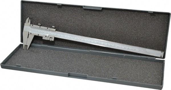Value Collection - 0 to 12" Stainless Steel Vernier Caliper - 0.02mm Graduation, 3-15/16" Jaw Depth, 0.0016" Accuracy, Includes Depth, Inside Diameter, Outside Diameter, Step - Industrial Tool & Supply