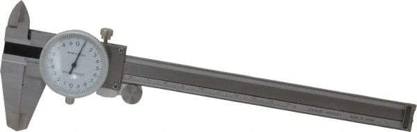 Value Collection - 0mm to 150mm Range, 0.02 mm Graduation, 2mm per Revolution, Dial Caliper - White Face, 1.57" Jaw Length - Industrial Tool & Supply