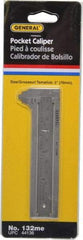 General - 0 to 3" Stainless Steel Vernier Caliper - 1/32" Graduation, 1/2" Jaw Depth, 0.03mm Accuracy - Industrial Tool & Supply
