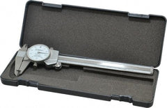 Fowler - 0" to 6" Range, 0.001" Graduation, 0.1" per Revolution, Dial Caliper - White Face, 1.6" Jaw Length - Industrial Tool & Supply
