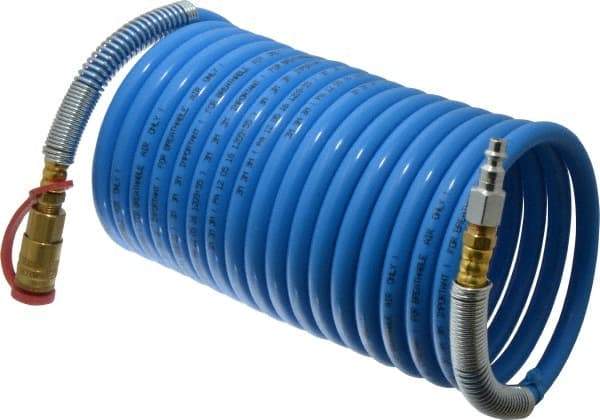 3M - 25 Ft. Long, High Pressure Coiled SAR Supply Hose - 3/8 Inch Inside Diameter, Compatible with 3M High Pressure Compressed Air System - Industrial Tool & Supply