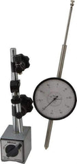 Mitutoyo - 0.001" Graduation, 0-100 Dial Reading, Indicator & Base Kit - 3.56" Dial Diam - Industrial Tool & Supply