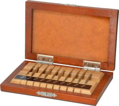 Mitutoyo - 10 Piece, 0.005 to 0.05", Grade 0, Steel Gage Block Set - Rectangular, 6µ Tolerance - Industrial Tool & Supply