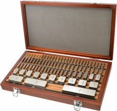 Mitutoyo - 81 Piece, 0.05 to 4", Grade 00, Steel Gage Block Set - Square, 3µ (0.05-1"), 4µ (2"), 5µ (3"), 6µ (4") Tolerance - Industrial Tool & Supply