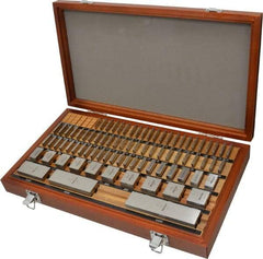 Mitutoyo - 81 Piece, 0.05 to 4", Grade AS-2, Steel Gage Block Set - Square, 18µ (0.05-0.4"), 24µ (0.45-1"), 32µ (2"), 40µ (3"), 48µ (4") Tolerance - Industrial Tool & Supply