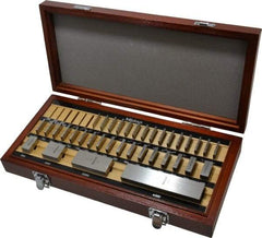 Mitutoyo - 36 Piece, 0.05 to 4", Grade 0, Steel Gage Block Set - Square, 12µ (4"), 5µ (0.05-0.4"), 6µ (0.45-1"), 8µ (2") Tolerance - Industrial Tool & Supply