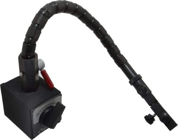 Flexbar - 90 Lb Magnetic Force, Fine Adjustment Indicator Positioner & Holder with Base - Flexible Arm, Rectangular Base, 2-5/8" Base Height, 2-1/4" Base Length, 2" Base Width - Industrial Tool & Supply